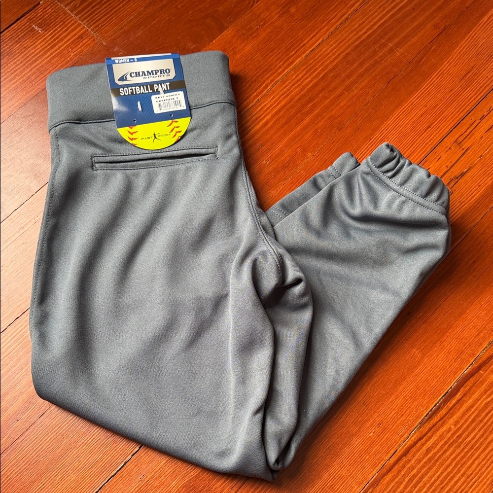 #9 Women’s NWT Champro graphite grey softball pants sz Small